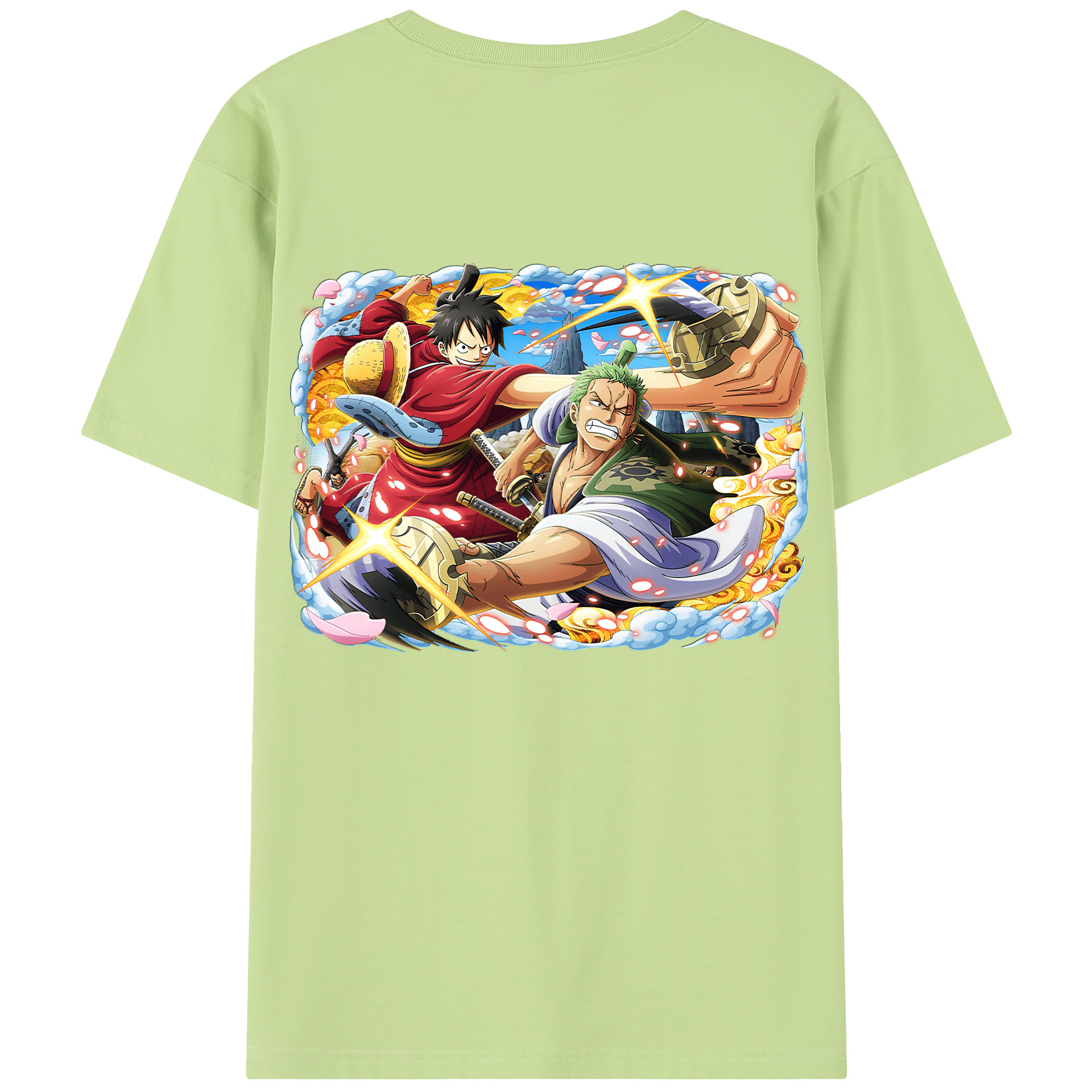 ワンピース モンキー・D・ルフィ ONE PIECE Monkey D. Luffy 綿100％半袖Tシャツ（背面プリント）